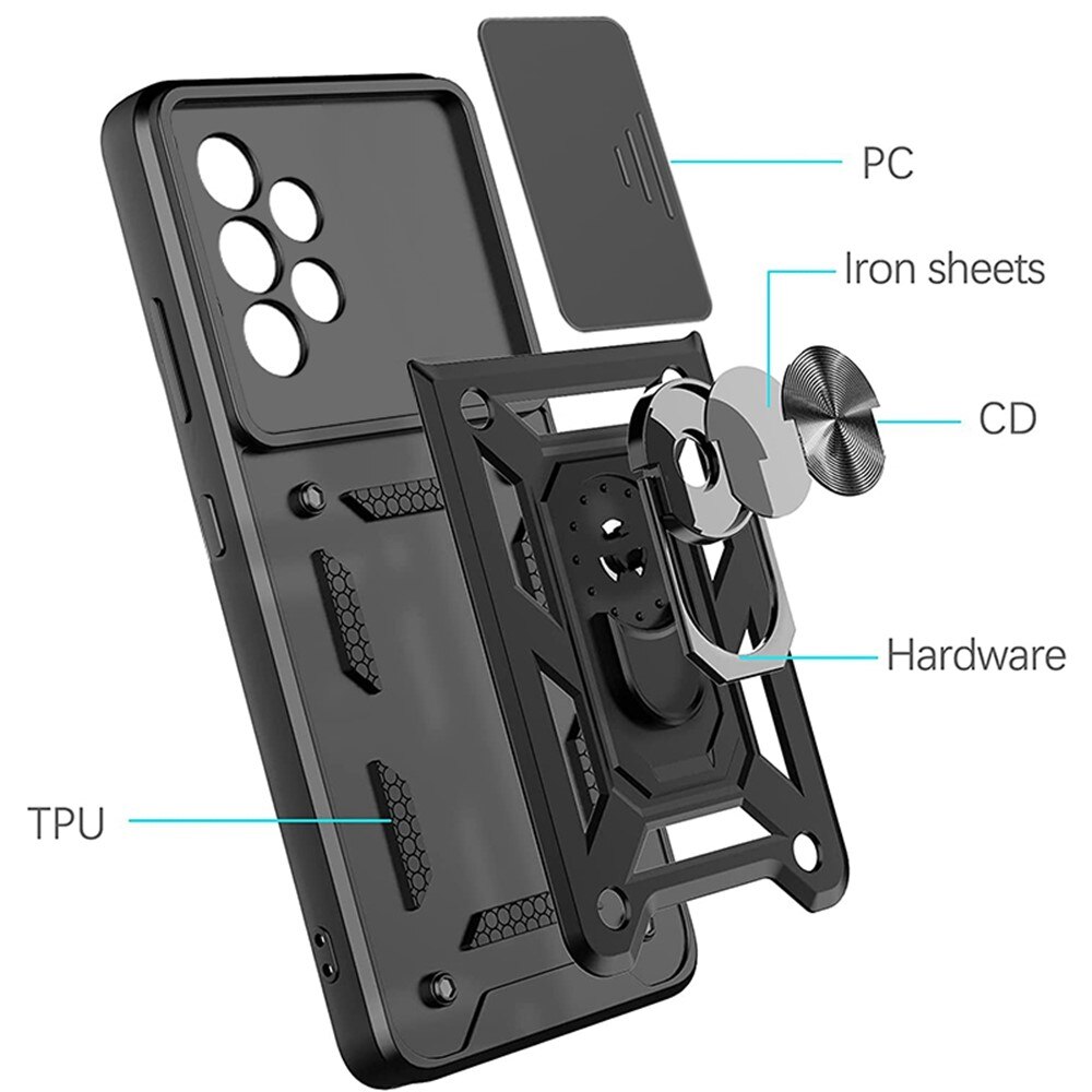 Coque Hybride Ring avec Protège Caméra Samsung Galaxy A33, Noir