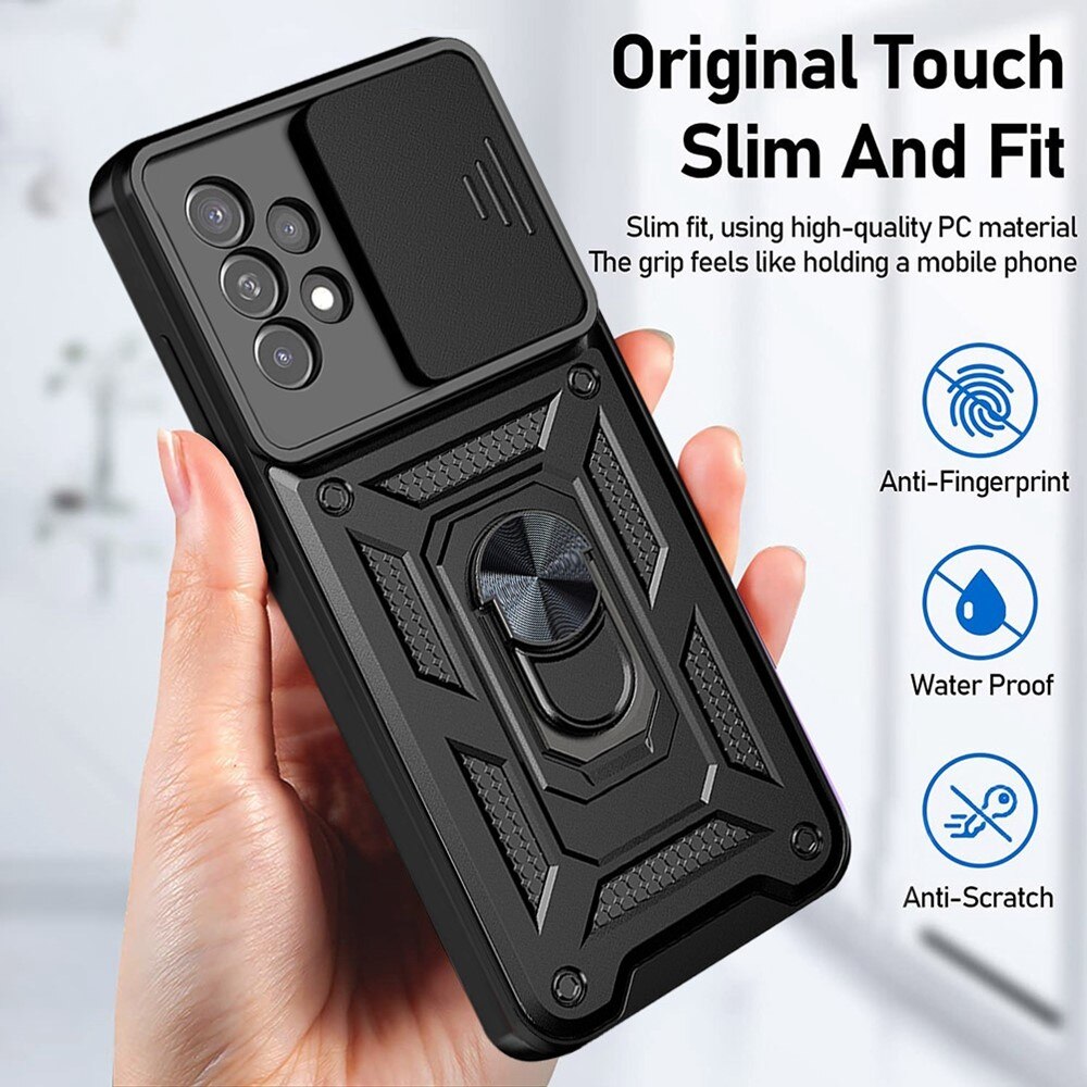 Coque Hybride Ring avec Protège Caméra Samsung Galaxy A33 Noir