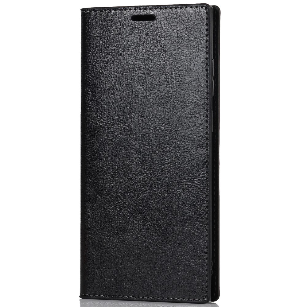 Coque portefeuille en cuir Veritable Samsung Galaxy S22 Ultra, Noir