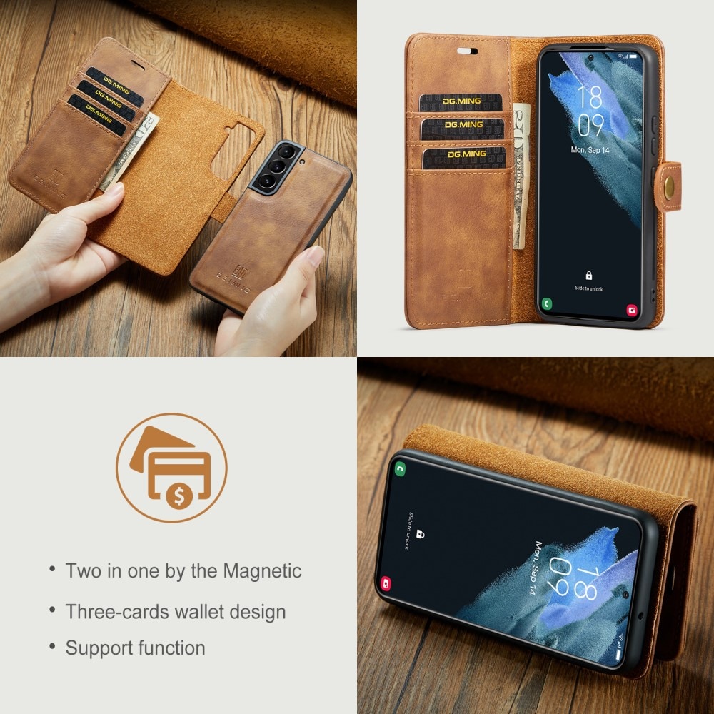 Étui portefeuille Magnet Wallet Samsung Galaxy S22 Plus Cognac