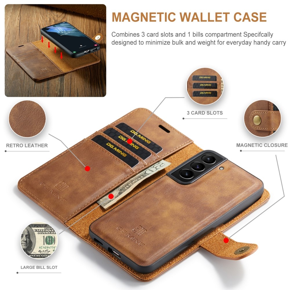 Étui portefeuille Magnet Wallet Samsung Galaxy S22 Plus Cognac