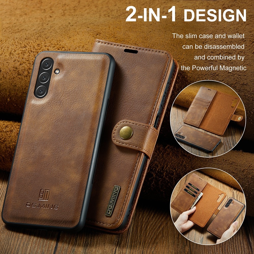 Étui portefeuille Magnet Wallet Samsung Galaxy A04s, Cognac