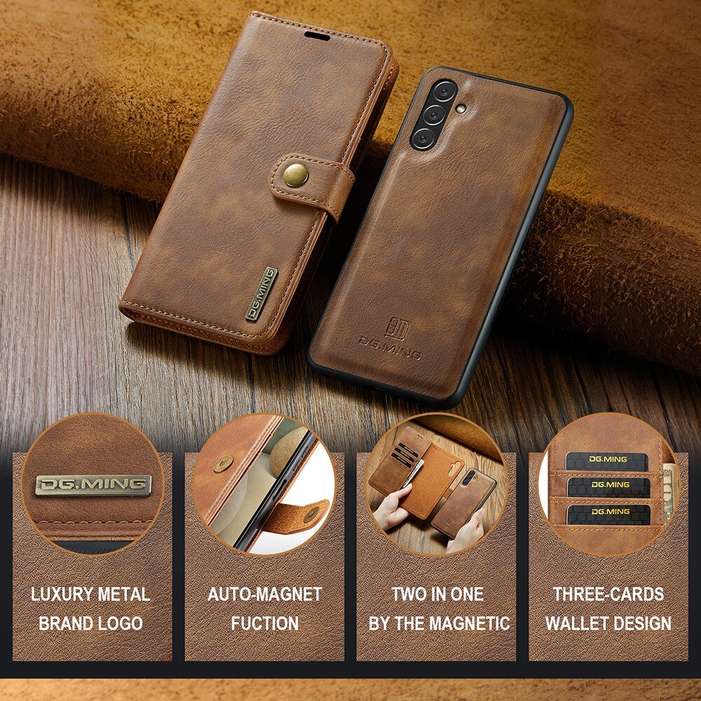 Étui portefeuille Magnet Wallet Samsung Galaxy A04s, Cognac