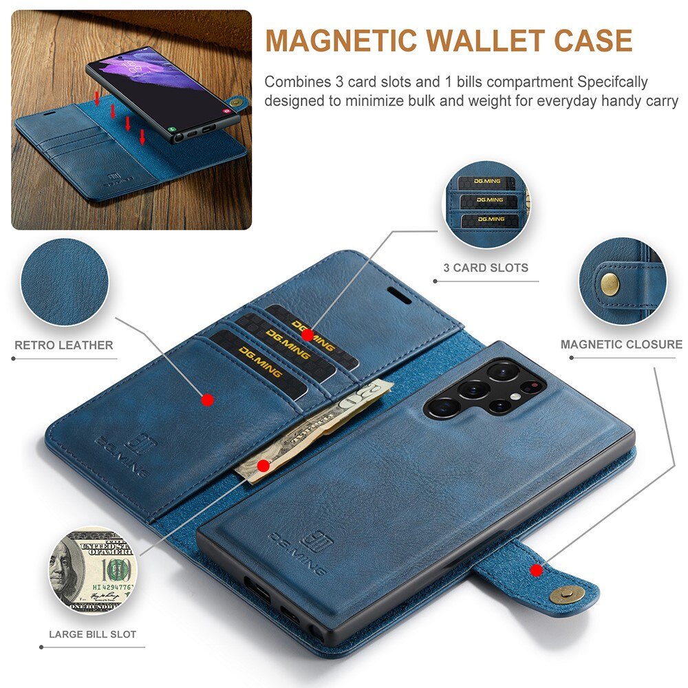 Étui portefeuille Magnet Wallet Samsung Galaxy S22 Ultra, Blue