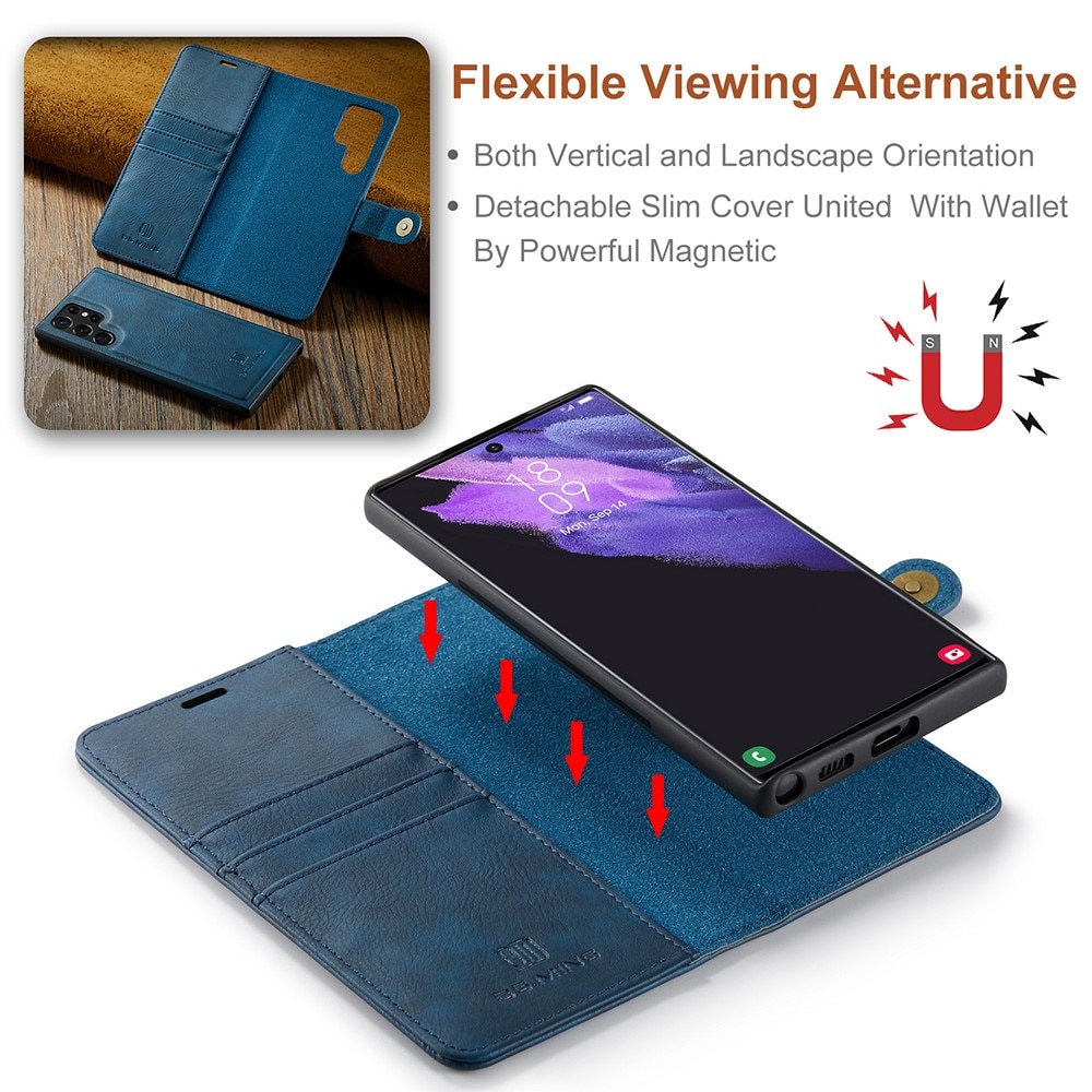 Étui portefeuille Magnet Wallet Samsung Galaxy S22 Ultra, Blue