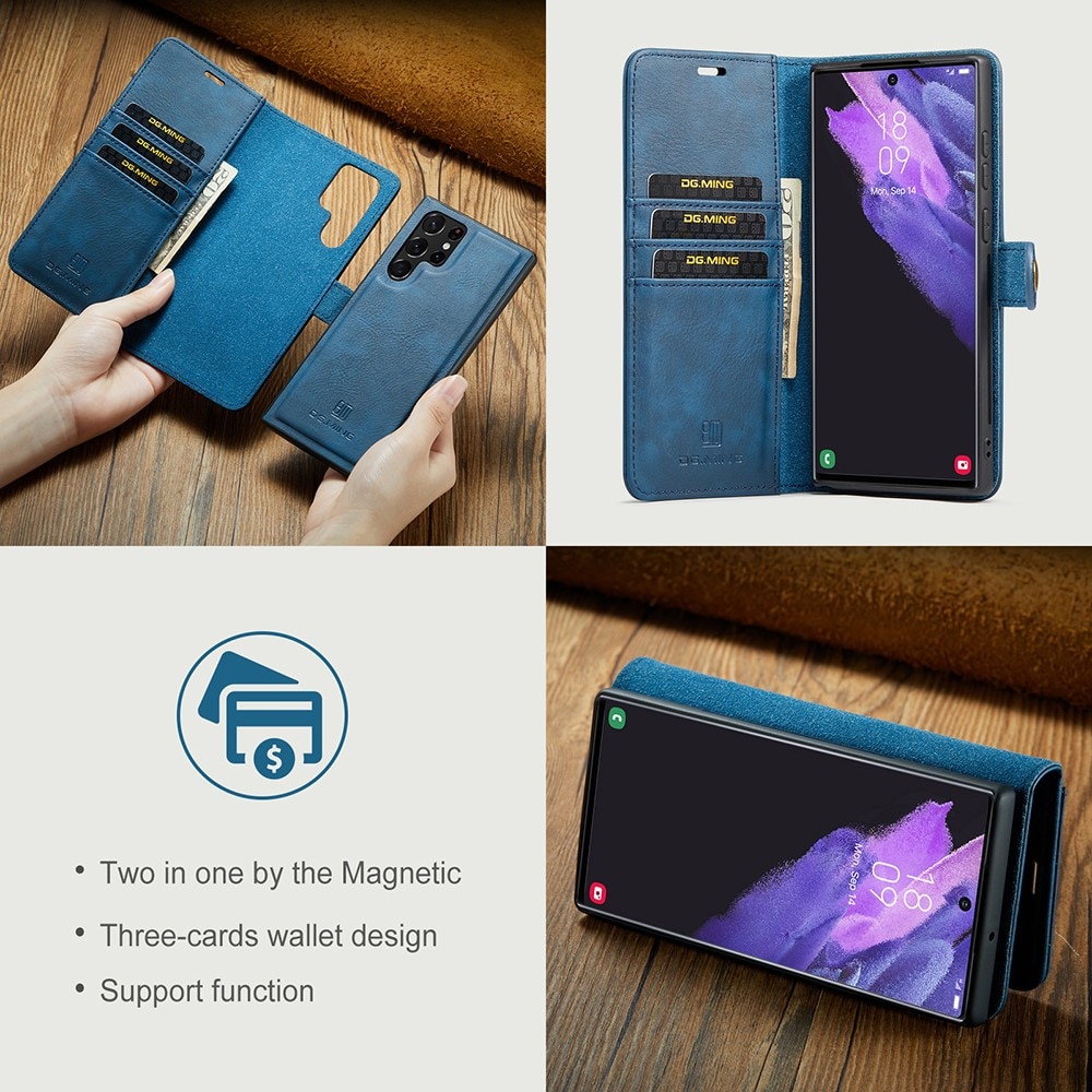 Étui portefeuille Magnet Wallet Samsung Galaxy S22 Ultra, Blue