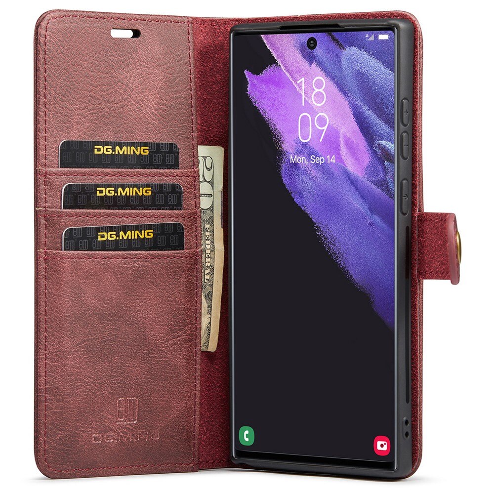 Étui portefeuille Magnet Wallet Samsung Galaxy S22 Ultra, Rouge