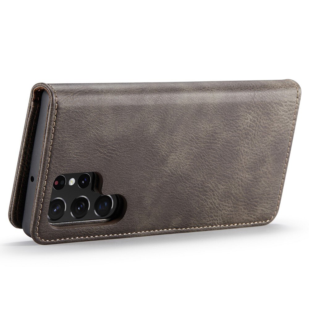 Étui portefeuille Magnet Wallet Samsung Galaxy S22 Ultra, Marron