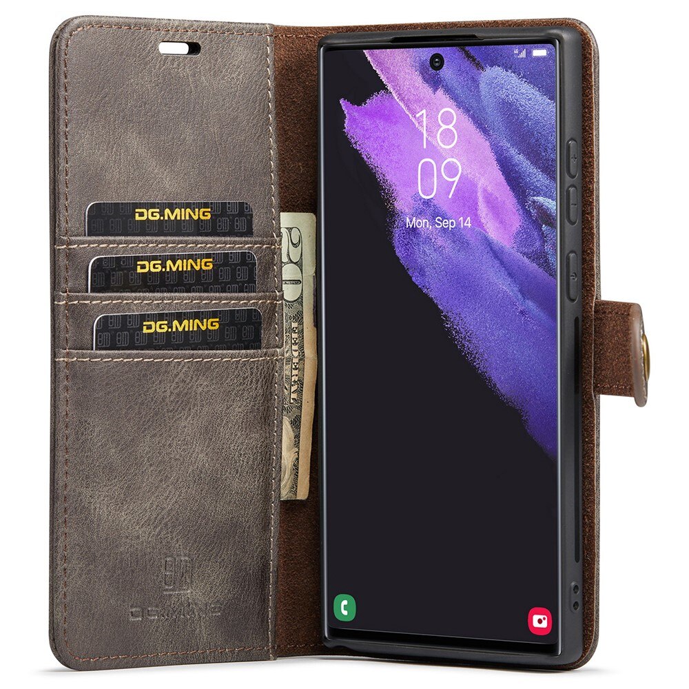 Étui portefeuille Magnet Wallet Samsung Galaxy S22 Ultra, Marron