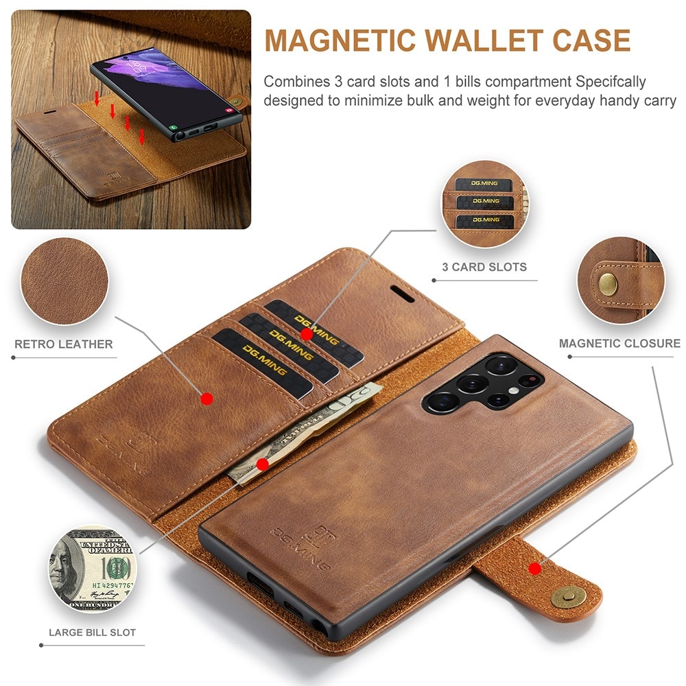 Étui portefeuille Magnet Wallet Samsung Galaxy S22 Ultra Cognac