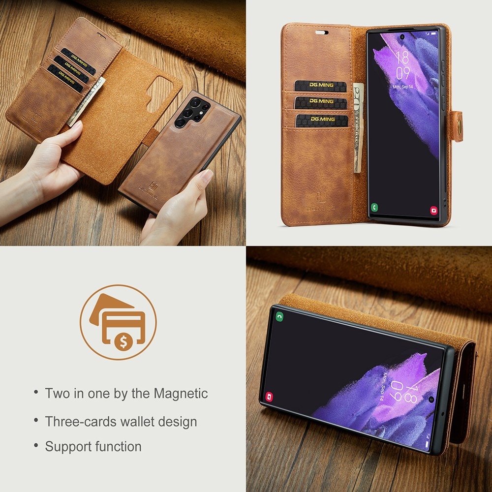 Étui portefeuille Magnet Wallet Samsung Galaxy S22 Ultra Cognac