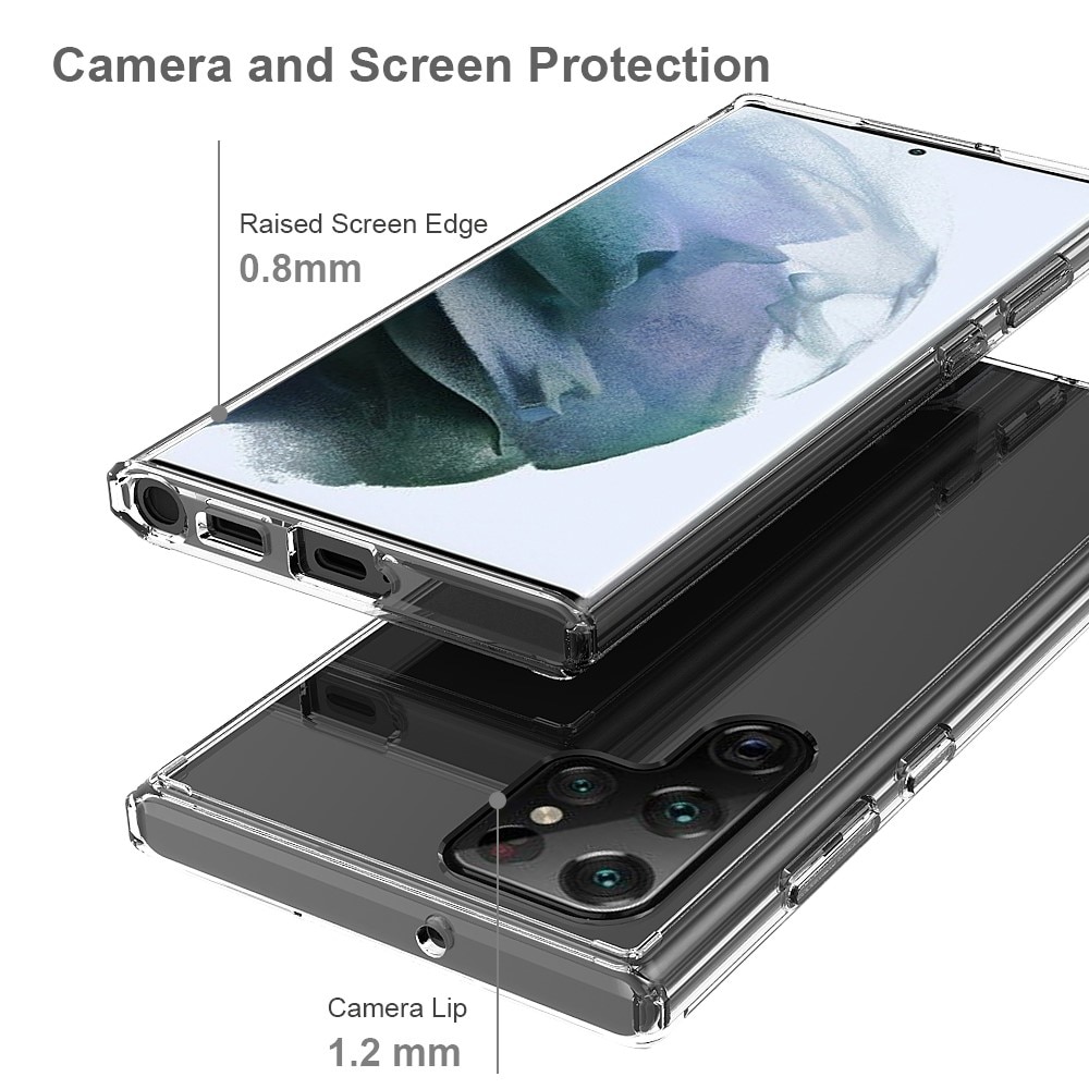 Coque hybride Crystal Hybrid pour Samsung Galaxy S22 Ultra, transparent