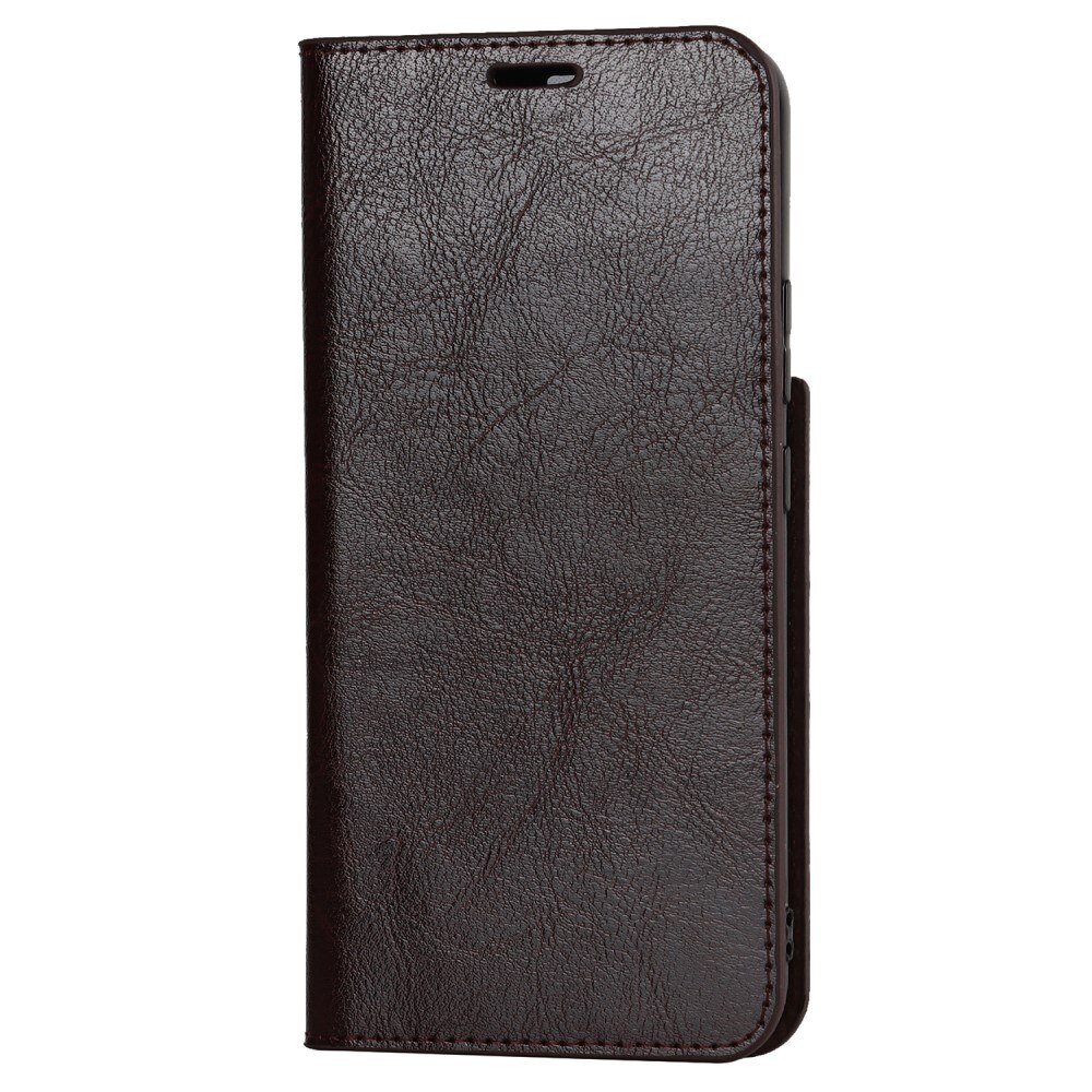 Coque portefeuille en cuir Veritable Samsung Galaxy S22, Marron foncé