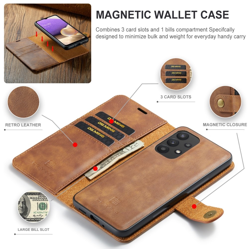 Étui portefeuille Magnet Wallet Samsung Galaxy A33, Cognac