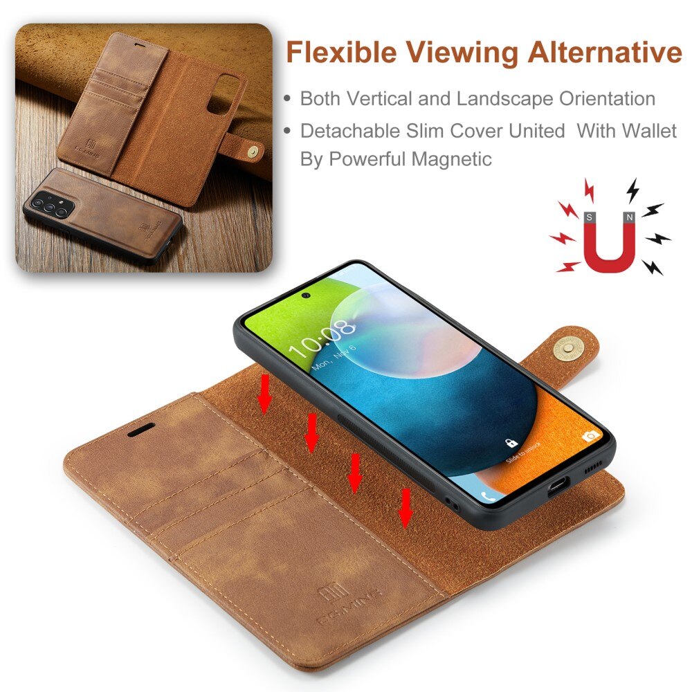 Étui portefeuille Magnet Wallet Samsung Galaxy A53, Cognac