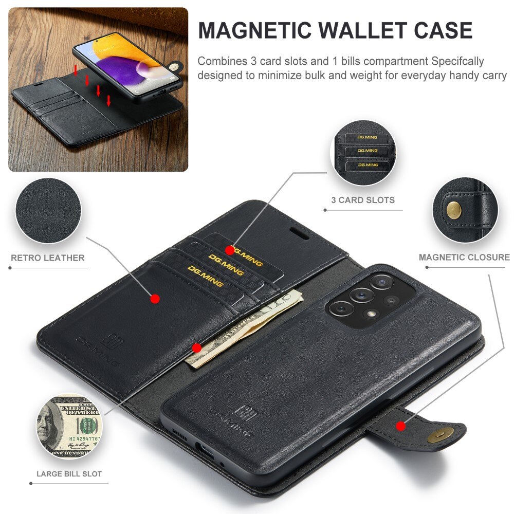 Étui portefeuille Magnet Wallet Samsung Galaxy A73 5G, Noir