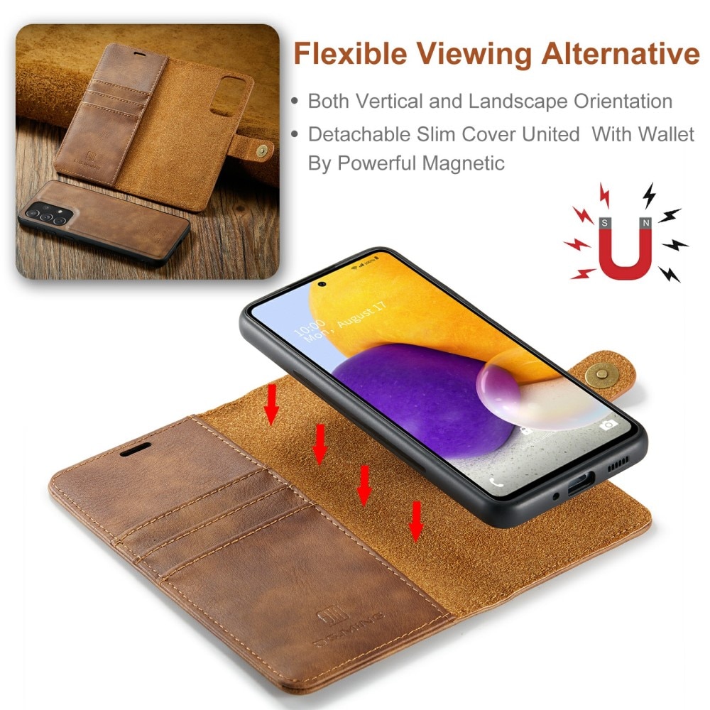 Étui portefeuille Magnet Wallet Samsung Galaxy A73 5G, Cognac