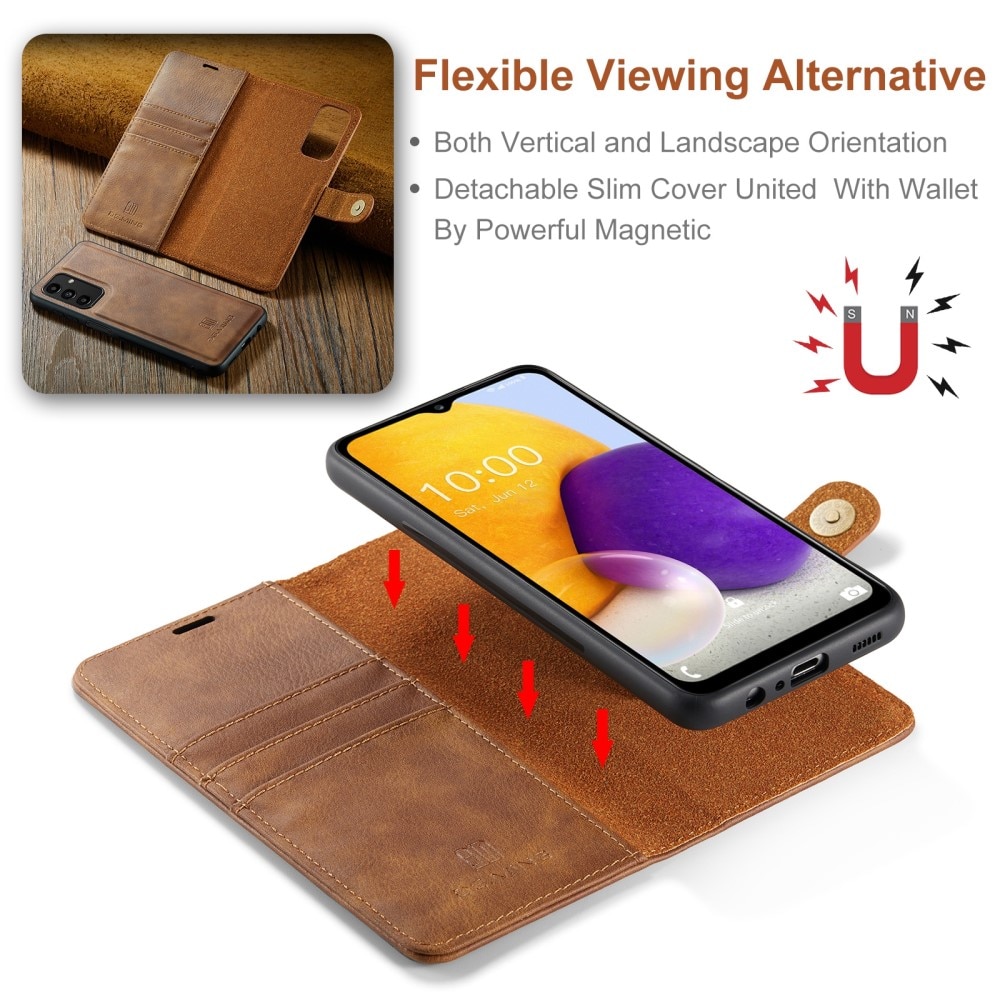 Étui portefeuille Magnet Wallet Samsung Galaxy A13, Cognac