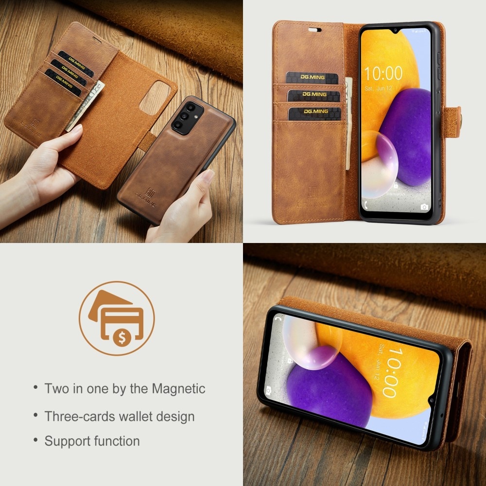 Étui portefeuille Magnet Wallet Samsung Galaxy A13, Cognac