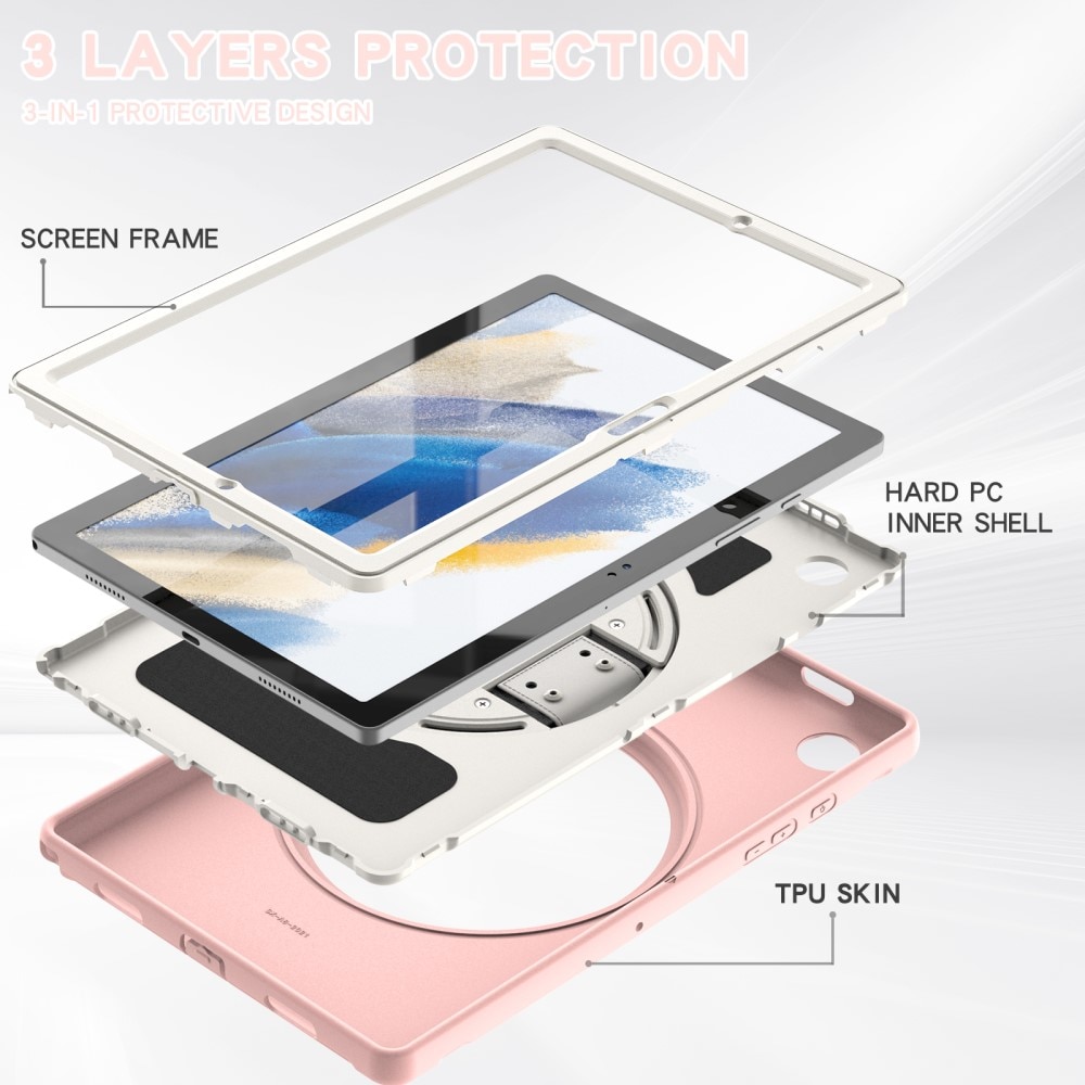 Coque hybride antichoc Samsung Galaxy Tab A8 10.5, rose