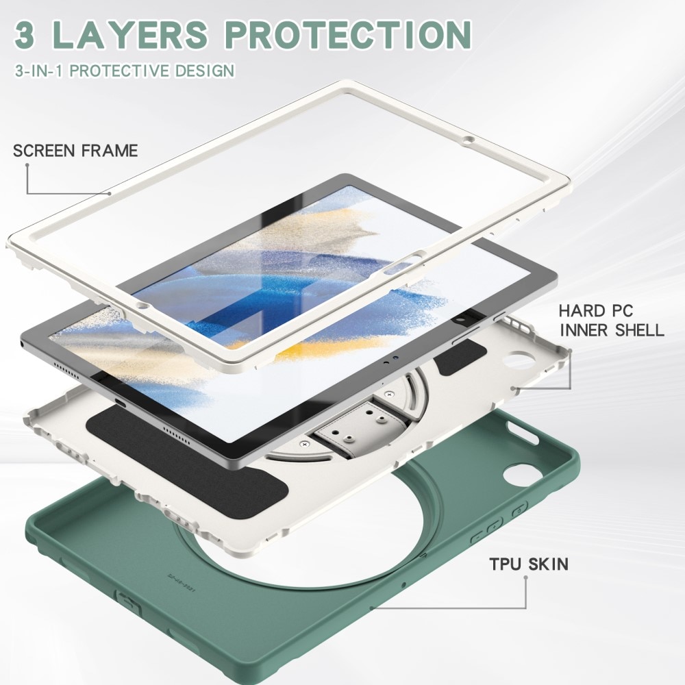 Coque hybride antichoc Samsung Galaxy Tab A8 10.5, vert