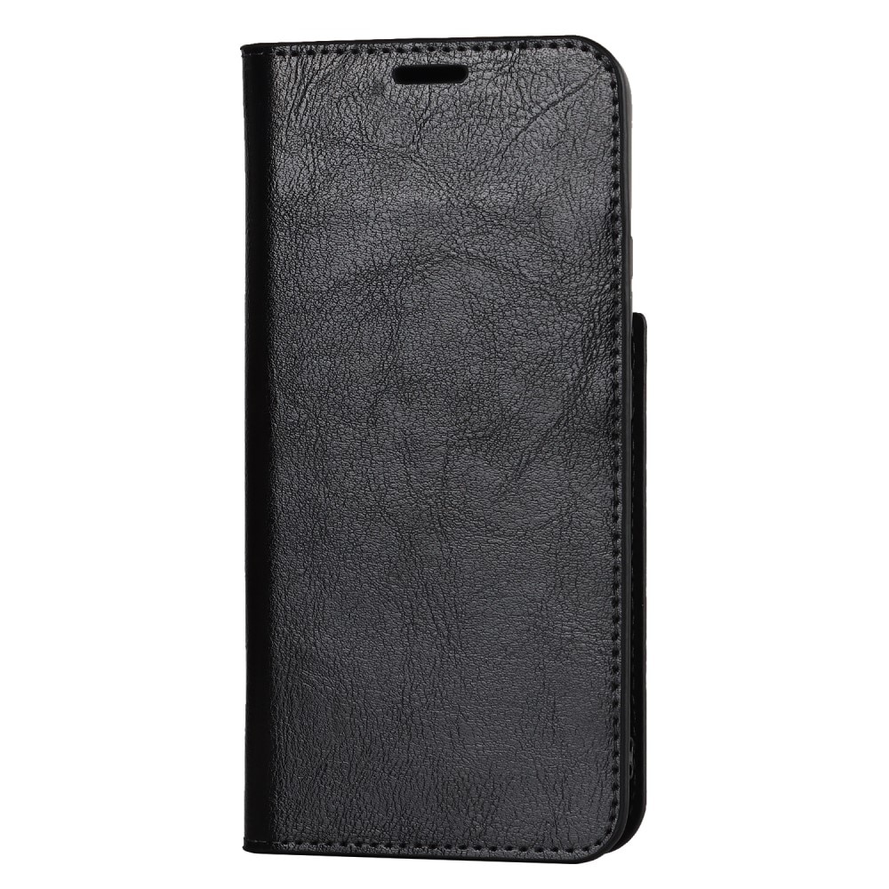 Coque portefeuille en cuir Veritable Samsung Galaxy S22 Plus, noir