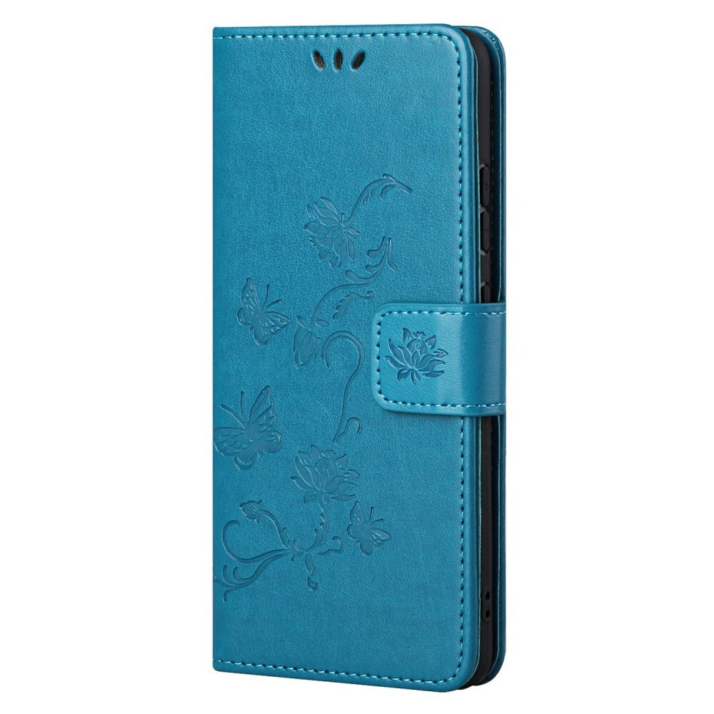 Étui en cuir à papillons pour Samsung Galaxy A23, Bleu