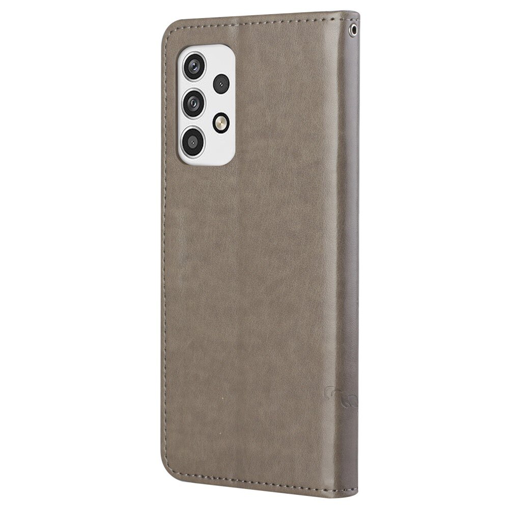 Étui en cuir à papillons pour Samsung Galaxy A23, Gris