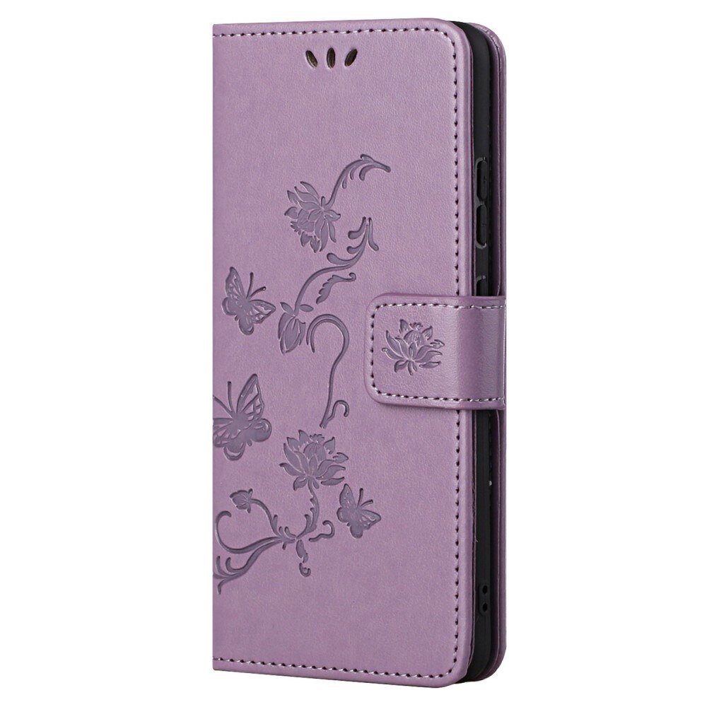 Étui en cuir à papillons pour Samsung Galaxy A23, Violet