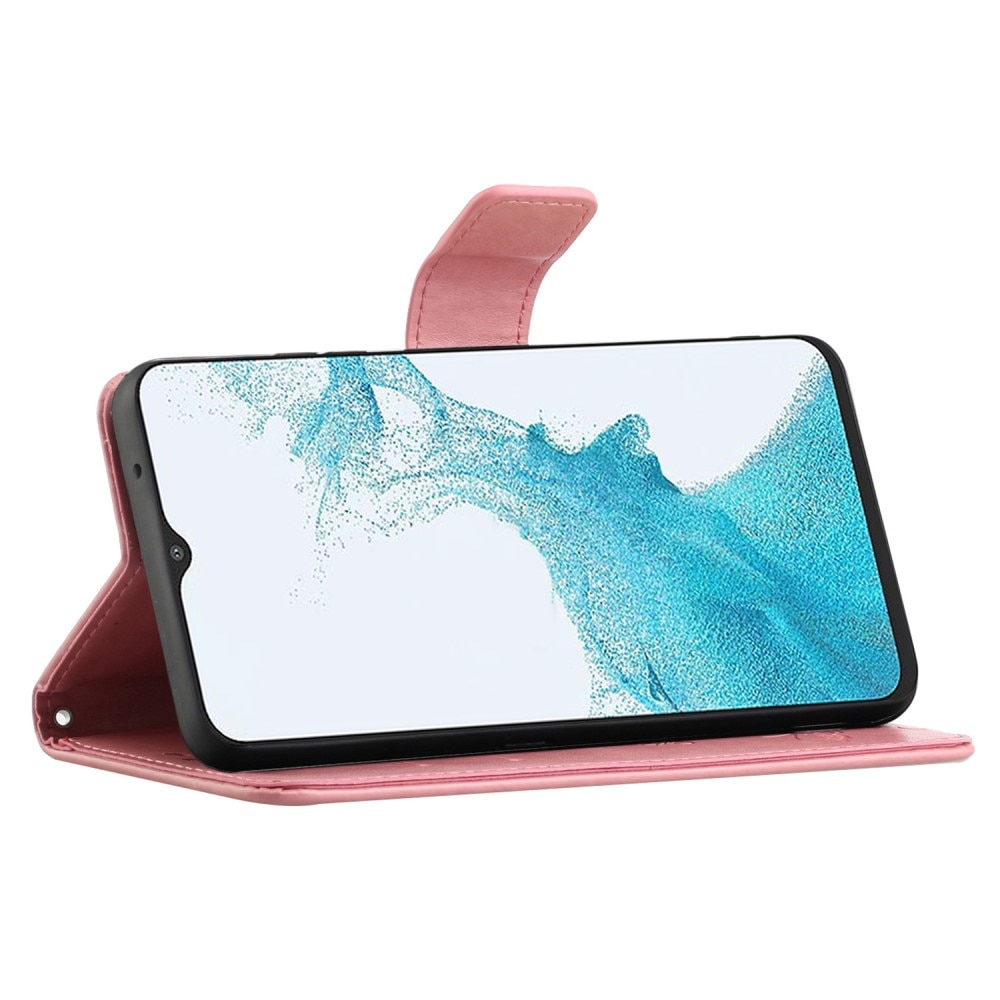 Étui en cuir à papillons pour Samsung Galaxy A23, Rose