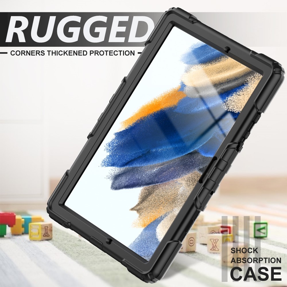 Full Protection Coque hybride antichoc avec bandoulière Samsung Galaxy Tab A8 10.5 Noir