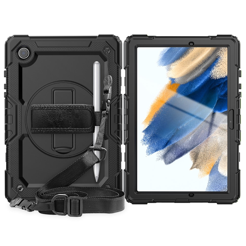 Full Protection Coque hybride antichoc avec bandoulière Samsung Galaxy Tab A8 10.5 Noir