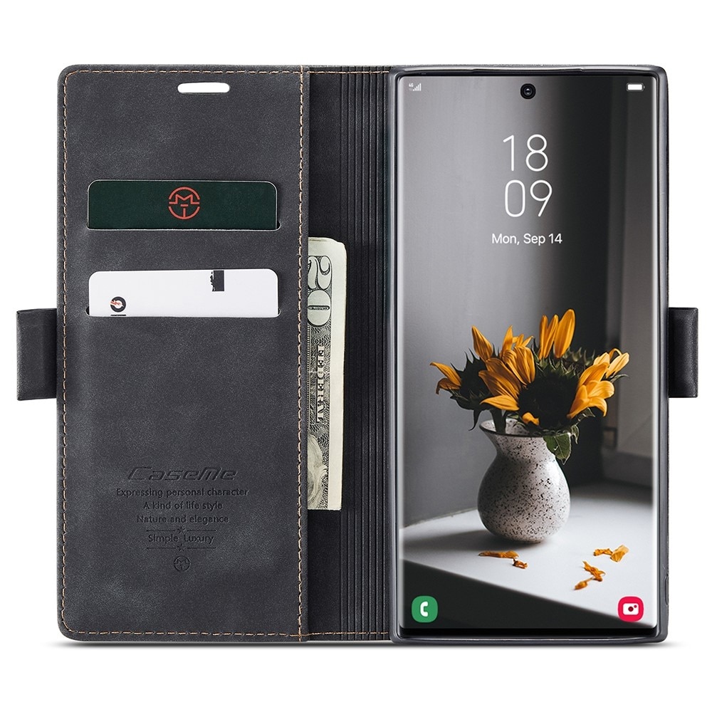 Étui portefeuille mince Samsung Galaxy S22 Ultra, Noir