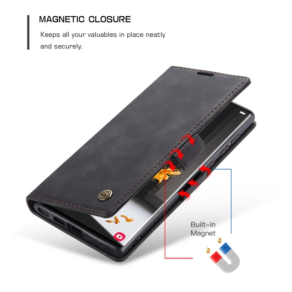 Étui portefeuille mince Samsung Galaxy S22 Ultra, Noir