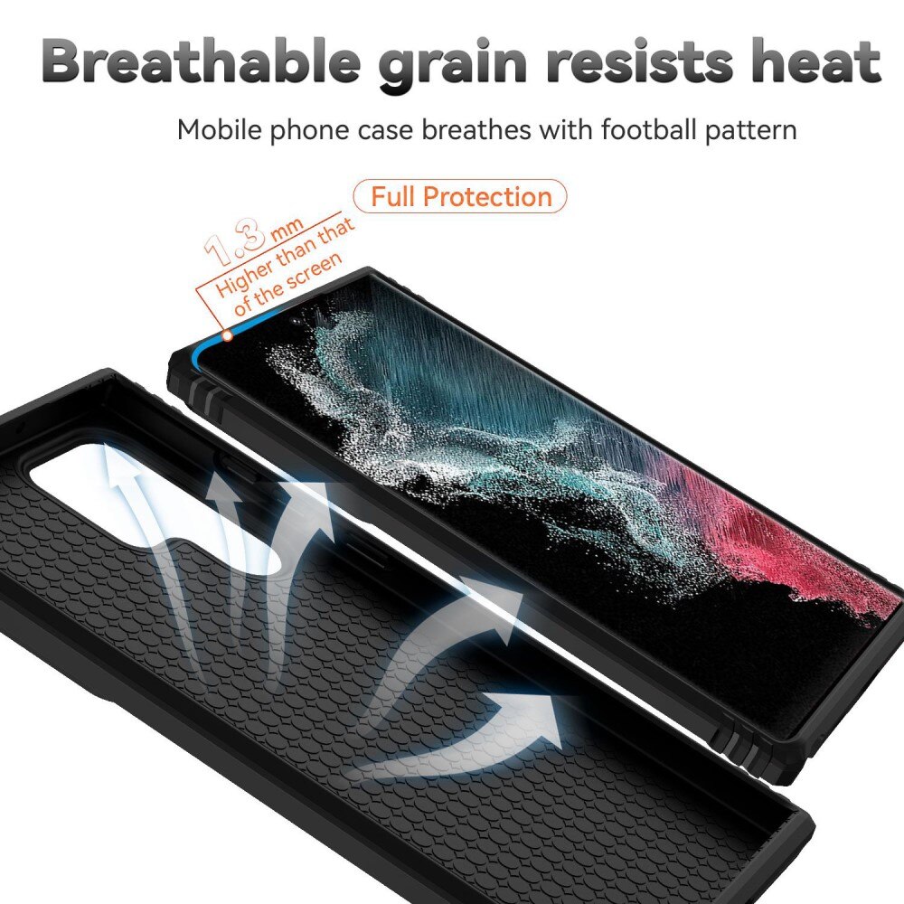 Coque Hybride Ring avec Protège Caméra Samsung Galaxy S22 Ultra, Noir