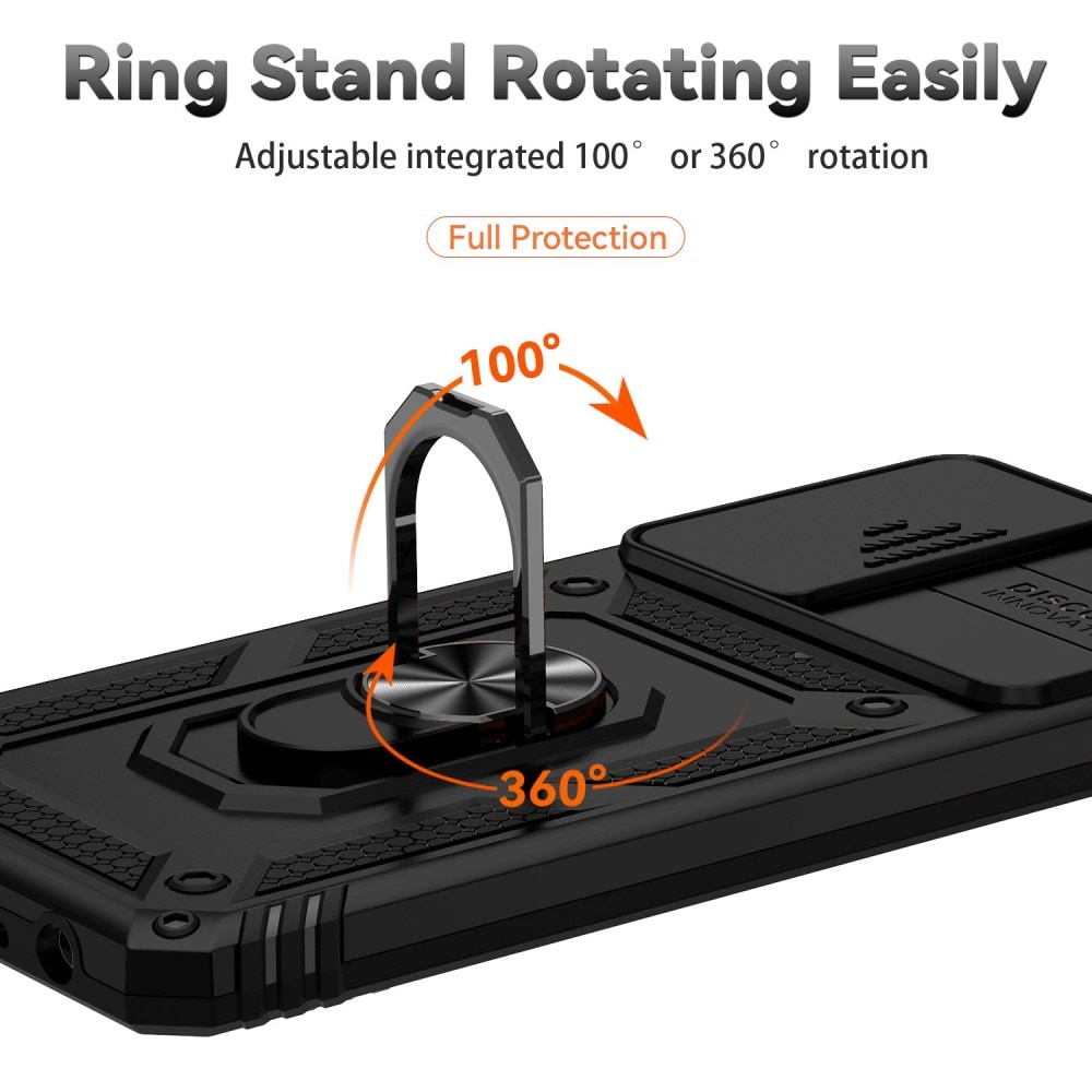 Coque Hybride Ring avec Protège Caméra Samsung Galaxy A52 5G, Noir