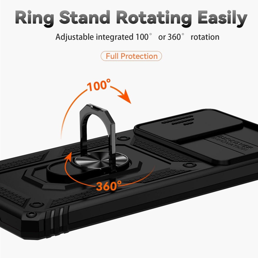 Coque Hybride Ring avec Protège Caméra Samsung Galaxy S20 FE, Noir