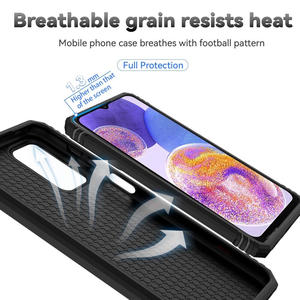 Coque Hybride Ring avec Protège Caméra Samsung Galaxy A23, Noir