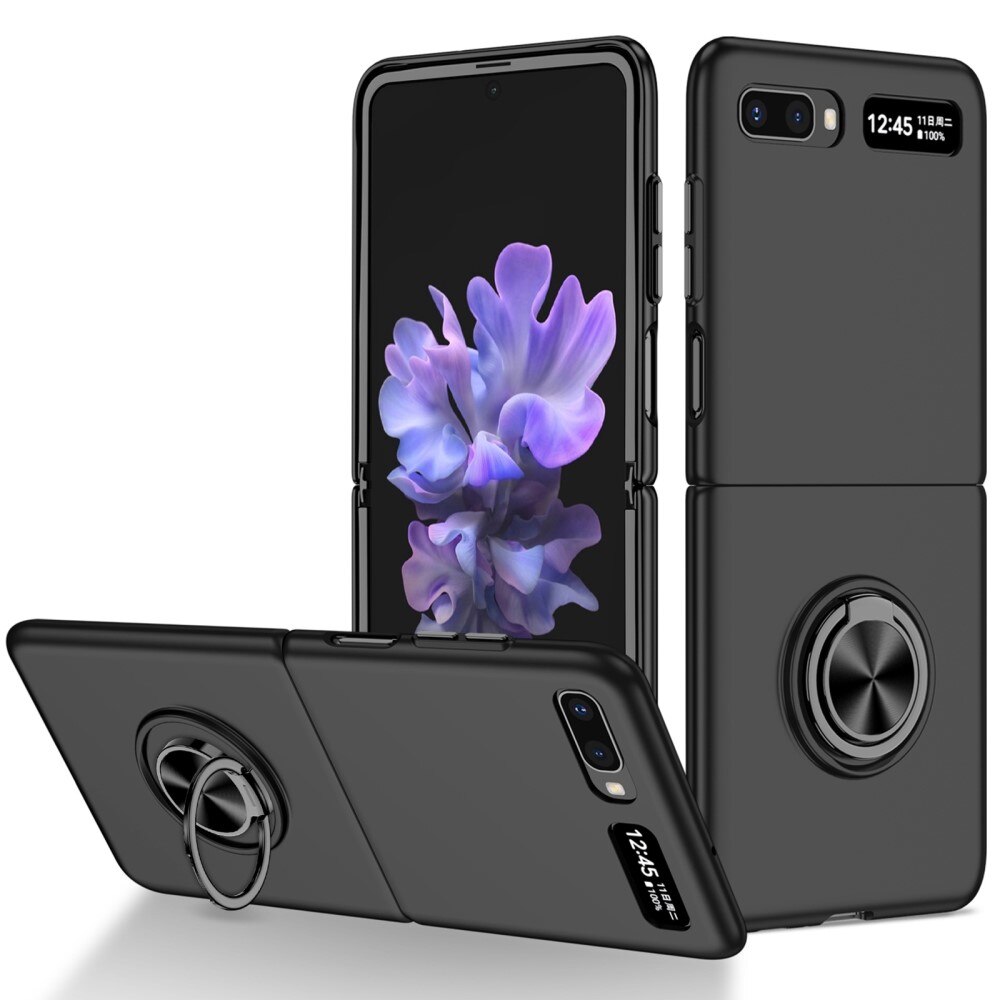 Coque magnétique avec porte-bague Samsung Galaxy Z Flip Noir