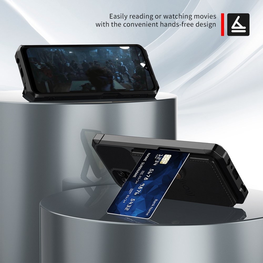 Coque porte-cartes Tough Multi-slot Samsung Galaxy A13 Noir