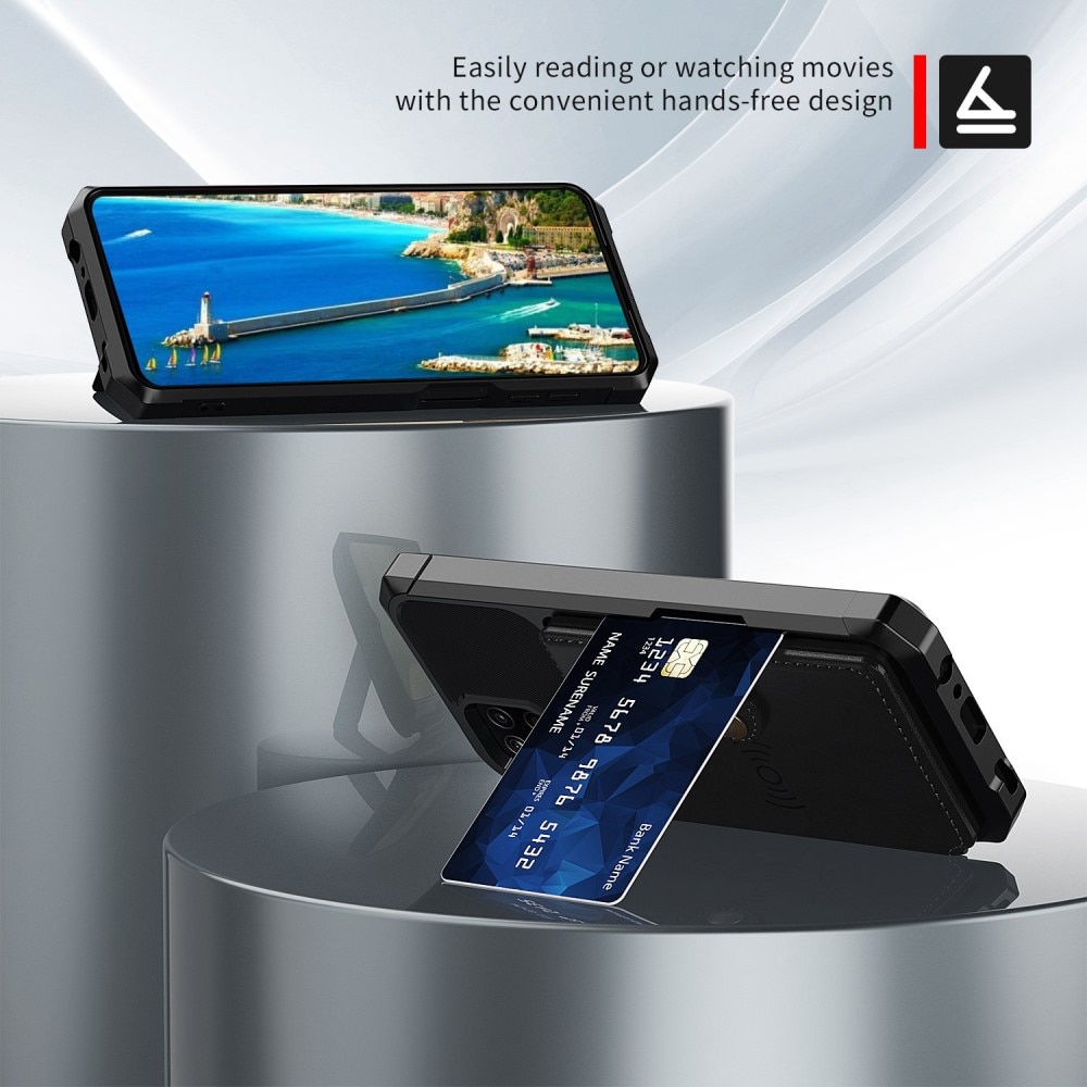 Coque porte-cartes Tough Multi-slot Samsung Galaxy A04s, Noir