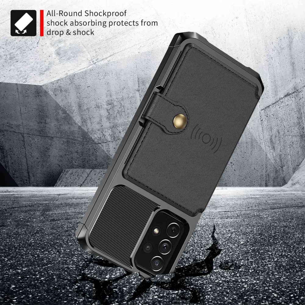 Coque porte-cartes Tough Multi-slot Samsung Galaxy A04s, Noir