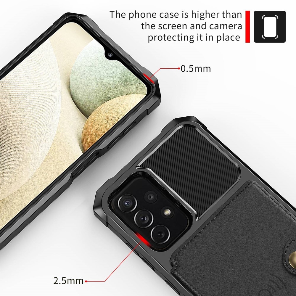 Coque porte-cartes Tough Multi-slot Samsung Galaxy A04s, Noir