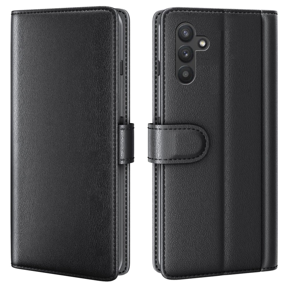 Étui en cuir veritable Samsung Galaxy A04s, Noir