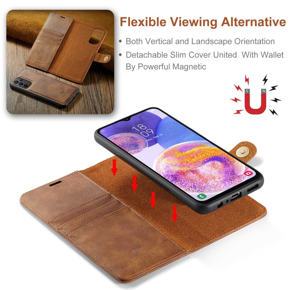Étui portefeuille Magnet Wallet Samsung Galaxy A23, Cognac