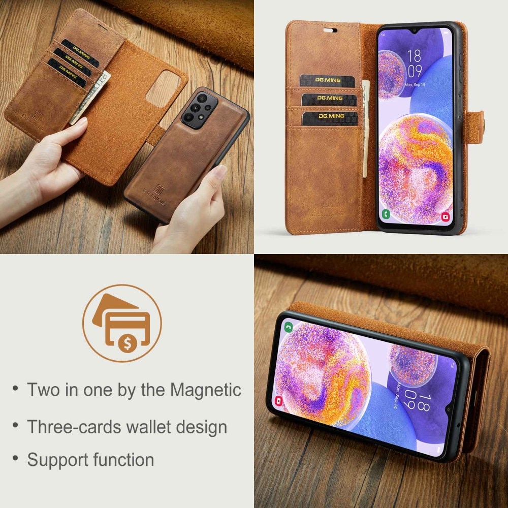 Étui portefeuille Magnet Wallet Samsung Galaxy A23, Cognac