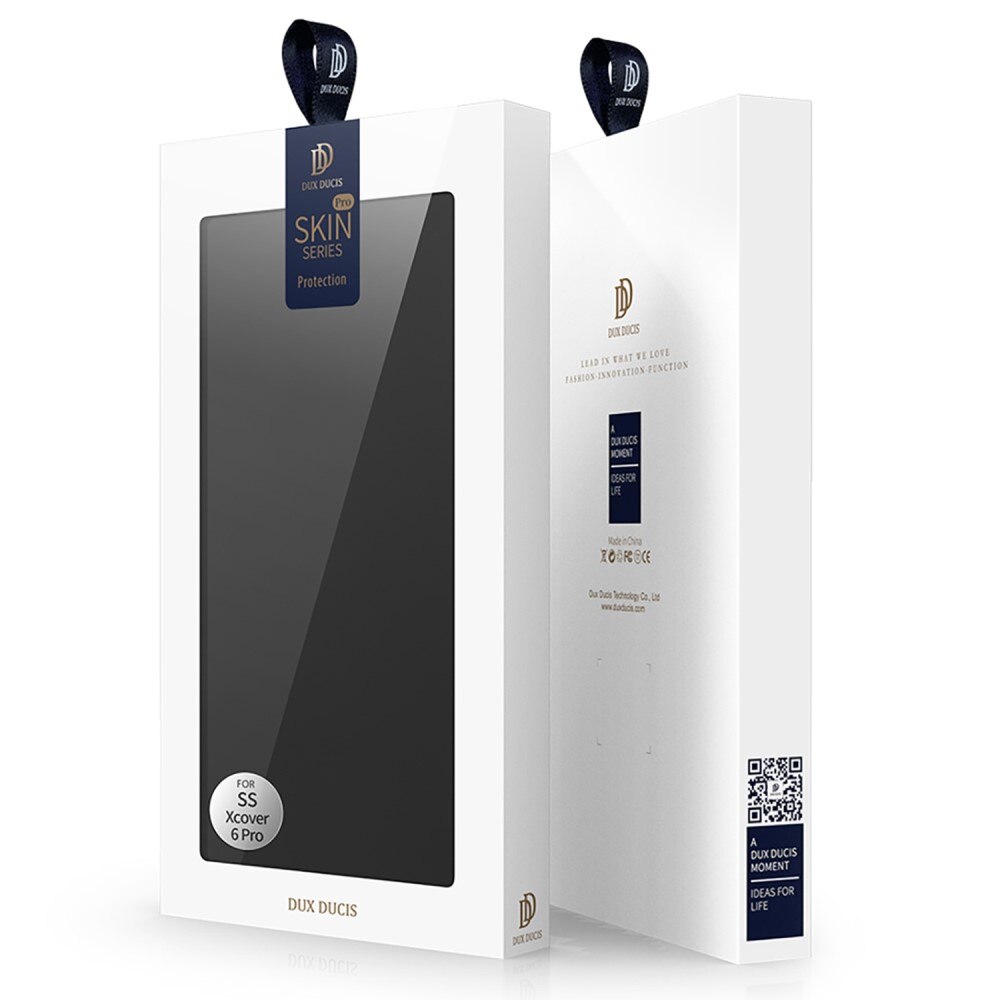 Étui portefeuille Skin Pro Series Samsung Galaxy Xcover 6 Pro, Noir