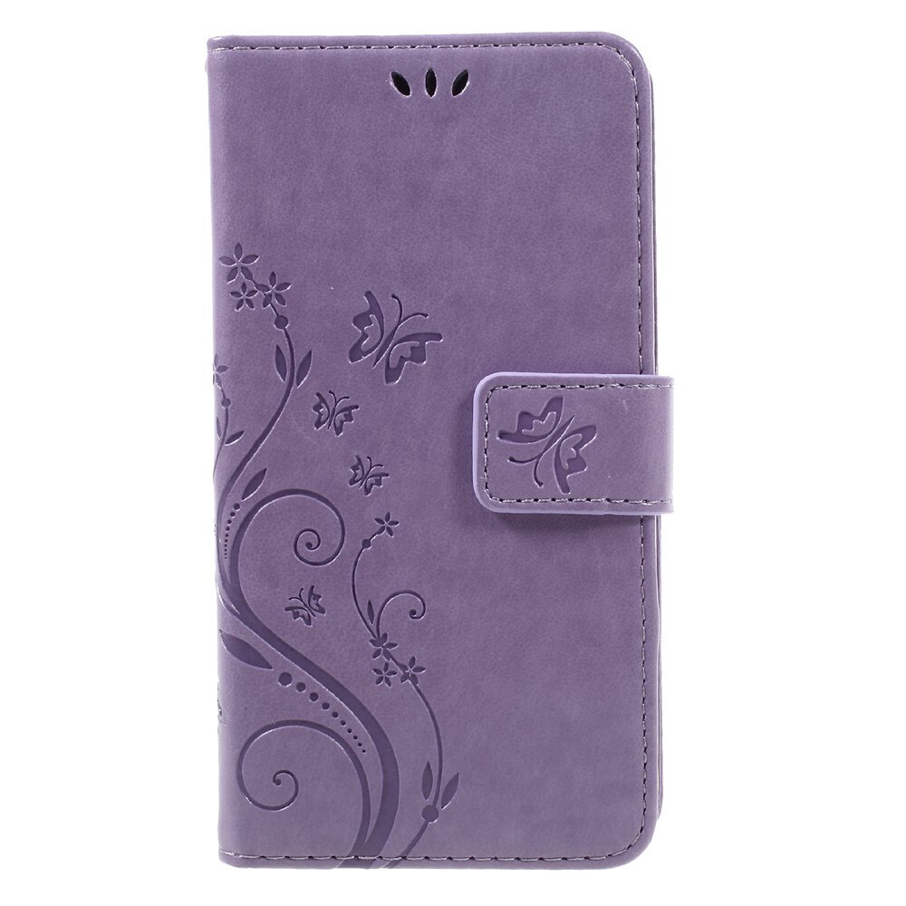 Étui en cuir à papillons pour Samsung Galaxy A5 2017, Violet