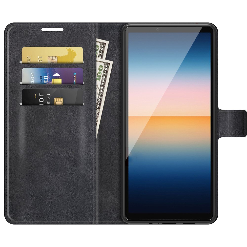 Étui portefeuille Leather Wallet Sony Xperia 10 III Black