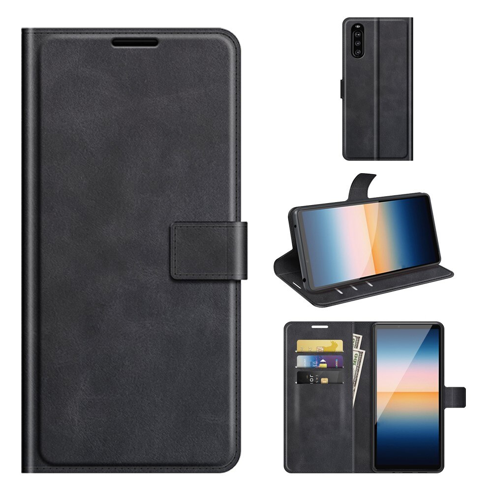 Étui portefeuille Leather Wallet Sony Xperia 10 III Black